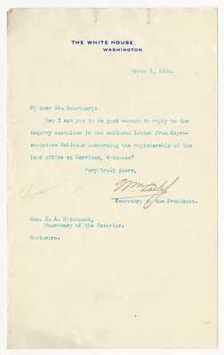 Letter from William Loeb, Jr. to E. A. Hitchcock