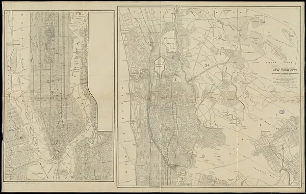 Map of northern part of New York City