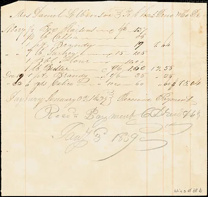 Miscellaneous household receipts