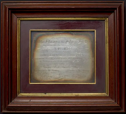 The corner stone of a building for the public library of the city of Boston