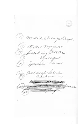 White House Handwritten Menu Notes