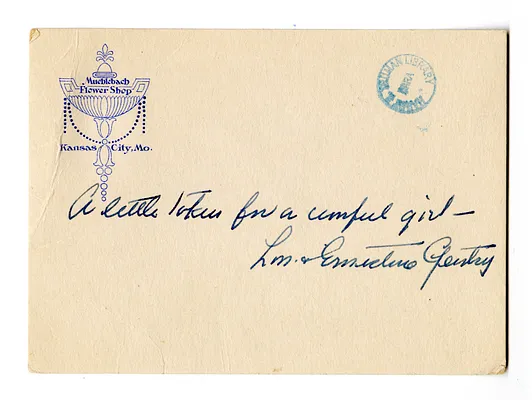 Flower Card from Alonzo and Ernestine Gentry