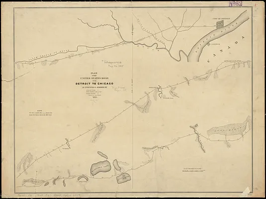 Plat of the United States road from Detroit to Chicago