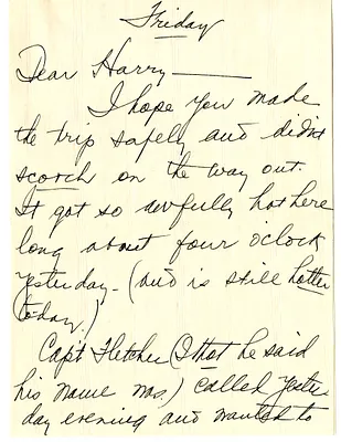 Letter from Bess W. Truman to Harry S. Truman