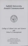 1989 Suffolk University commencement program, College of Arts & Sciences and Sawyer Business School