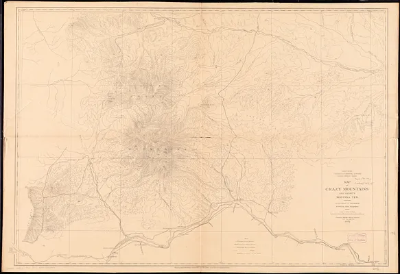 Map of Crazy Mountains and vicinity, Montana Ter