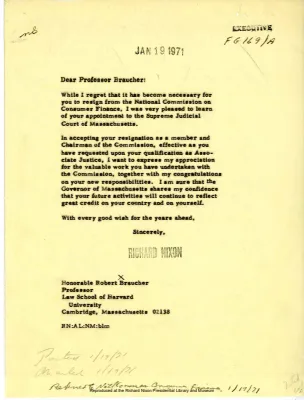 [EX] FG 169/A National Commission on Consumer Finance - Appointments [1970-1971]