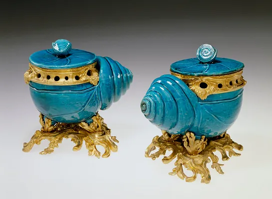 Pair of Shells Mounted as Containers