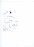 Correspondence: Handwritten note relating to Pat Gadban.