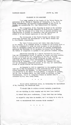 Press Release, Statement by President Harry S. Truman