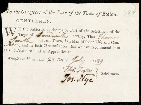 Jane Galley [Legalley] indentured to apprentice with Thomas Smith of Sandwich, 10 July 1789