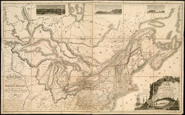 Map of the provinces of upper & lower Canada with the adjacent parts of the United States of America, &c
