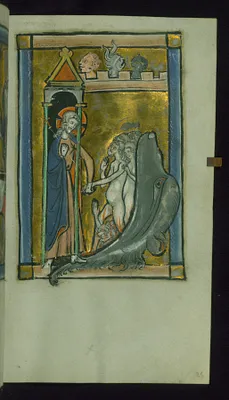 Leaf from Psalter: Harrowing of Hell