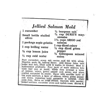 Recipes for Jellied Salmon Mold