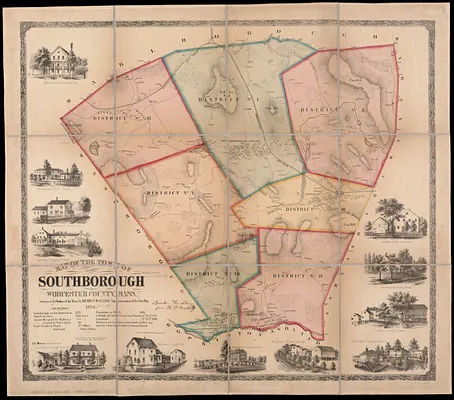 Map of the town of Southborough Worcester County, Mass