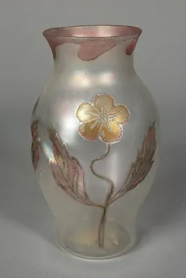 Thin Vase with Floral Decoration