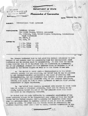 Memorandum of Conversation with Secretary of State Dean Acheson, Ambassador of Great Britain Oliver Franks, and Others