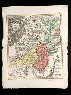 Pensylvania Nova Jersey et Nova York cum Regionibus ad Fluvium Delaware in America sitis