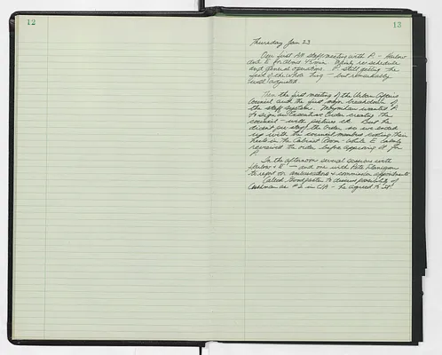 Handwritten journal entry for January 23, 1969