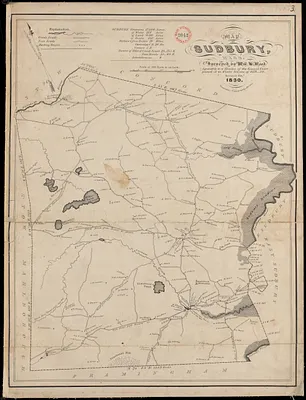 Plan of Sudbury made by William H. Wood, dated October 1830