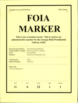 1974 Correspondence R
