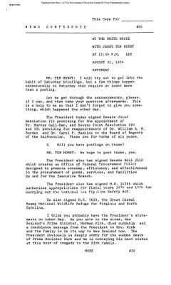Press Secretary Briefings, 8/31/74