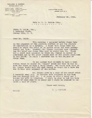Letters Received to Edwin F. Smith, February 24, 1931