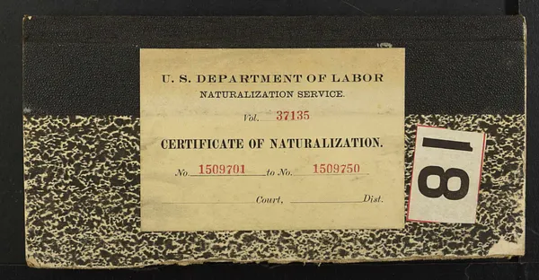 Volume 18, Certificates 1509701 - 1509750, 1921