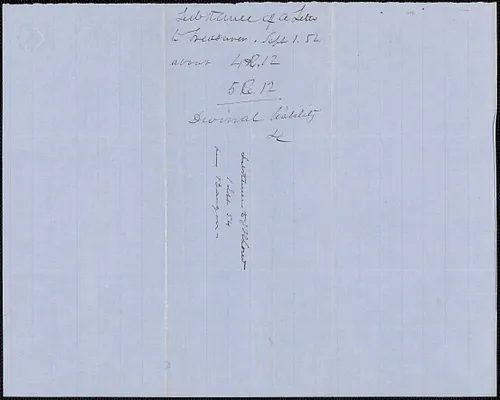 E. Bradbury to J. H. Loud Treasurer of Massachusetts, 1 September 1854