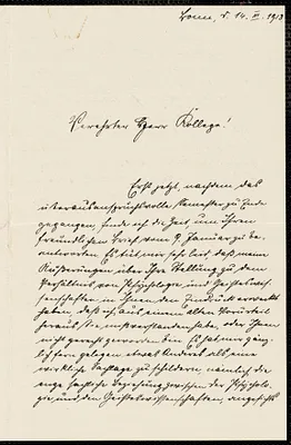 Külpe, Oswald, 1862-1915 autograph letter signed to Hugo Münsterberg, Bonn, Ger., 14 March 1913