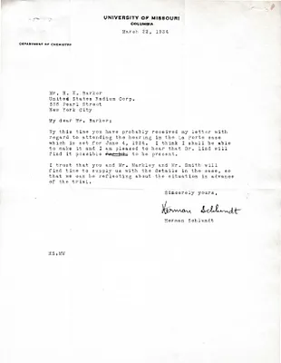 Letters Received to H.H. Barker, March 22, 1934