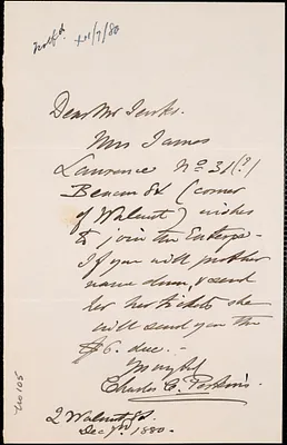 Letter from Charles C. Perkins to Francis H. Jenks, 1880 December 7