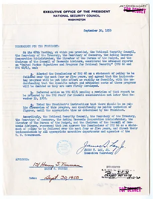 Memorandum from James S. Lay, Jr. to President Harry S. Truman