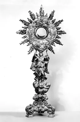 Monstrance with Angel Standing on Clouds