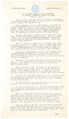Press Release, Speech of President Harry S. Truman, Danville, Indiana
