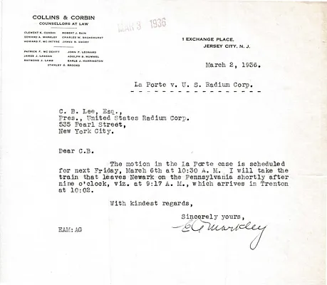 Letters Received to C.B. Lee, March 2, 1936