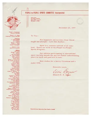Letter Regarding the People-to-People Sports Committee