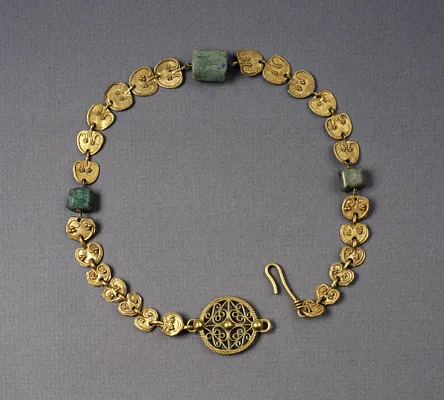 Necklace with Heart-Shaped Plaques