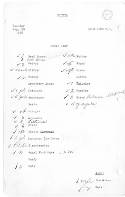 Shopping List for Dinner