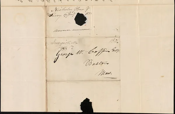 Nicholas Obear Junior to George Coffin, 22 December 1832