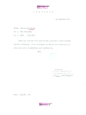 Telegram from John G. Winant to President Harry S. Truman