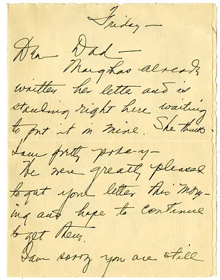 Letter from Bess W. Truman to Harry S. Truman