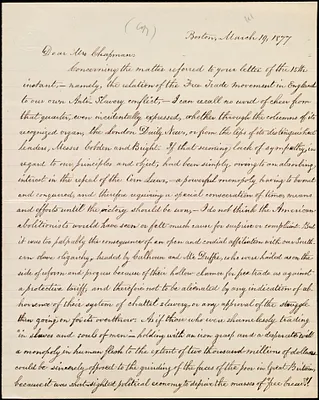 Copy of letter from William Lloyd Garrison, Boston, [Mass.], to Maria Weston Chapman, March 19, 1877
