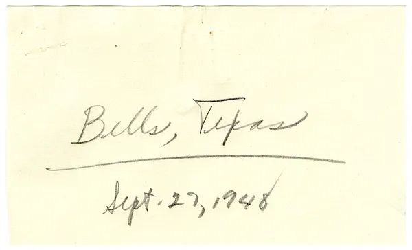 Press Release, Speech of President Harry S. Truman, Bells, Texas