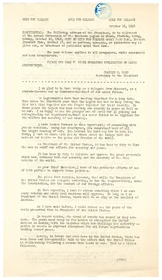 Press Release, Speech of President Harry S. Truman, Miami, Florida