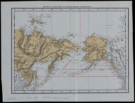 Section of a track chart of the world, covering the Behring Sea