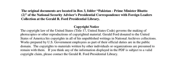 Pakistan - Prime Minister Bhutto (2)