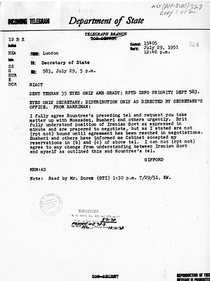 Telegram from Ambassador Walter Gifford to Secretary of State Dean Acheson, Number 583