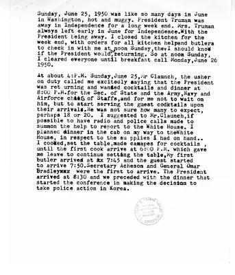 White House Dinner Menu with Attached Note