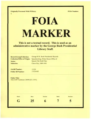 Ohio GOP Fundraiser 2/8/90 [OA 4391]